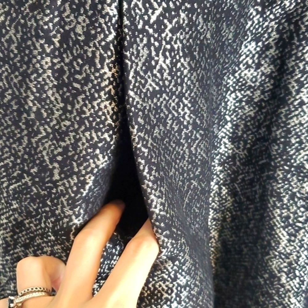 Yoana Baraschi Blue,‎ Black and Silver Fit and Flare Party Dress - Picture 5 of 10